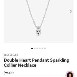 Pandora authentic sparkling heart necklace